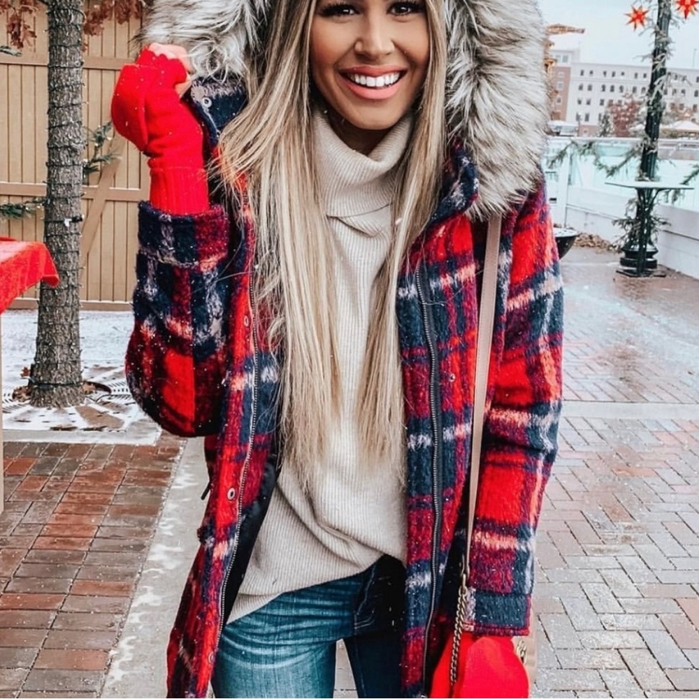 American Eagle Plaid Winter Jacket